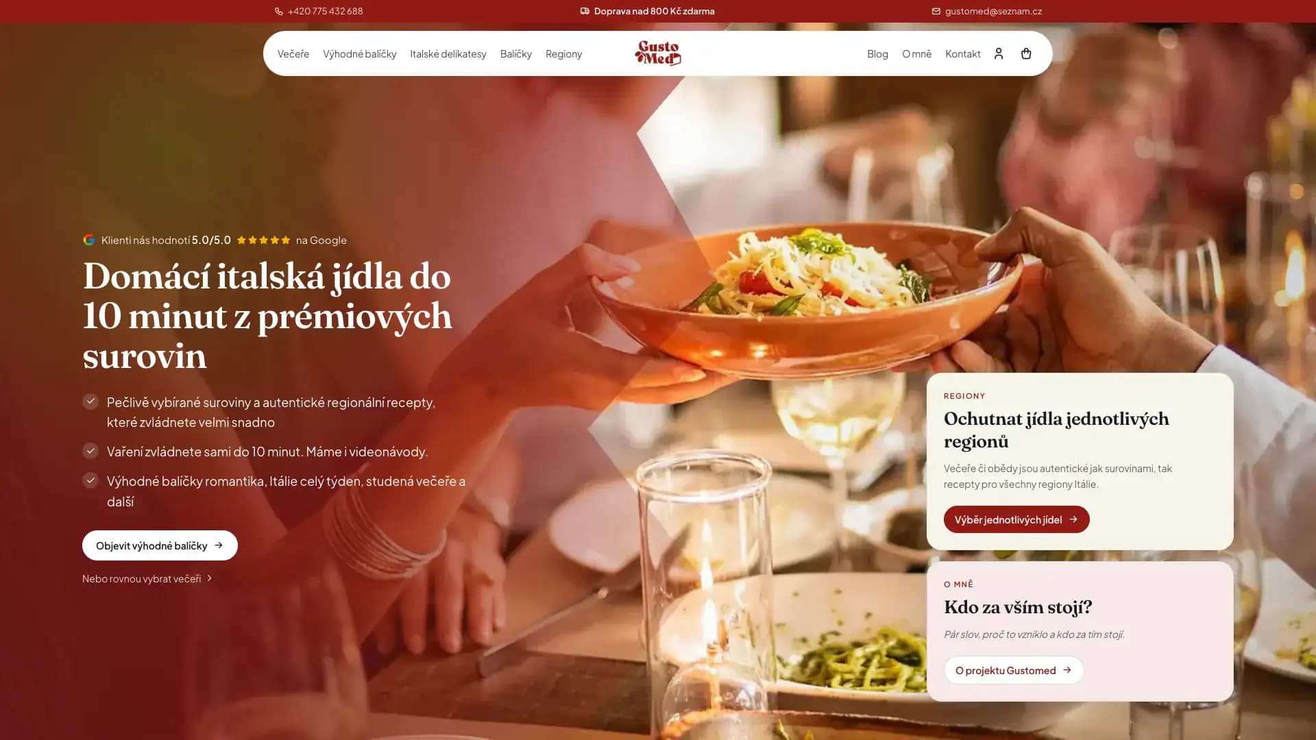 E-shop gustomed.cz - italská jídla