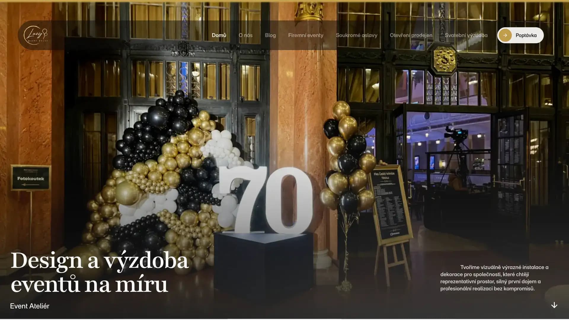 Web lucypartydecor.cz - výzdoba eventů