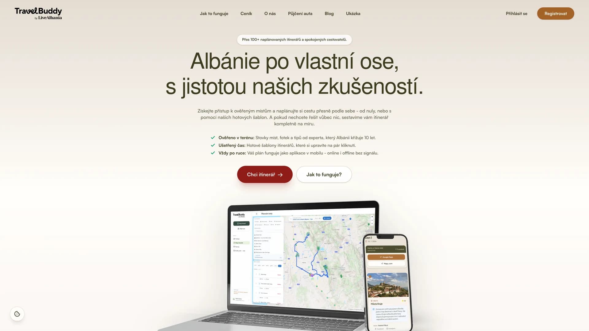 Aplikace TravelBuddy — cestovní itineráře