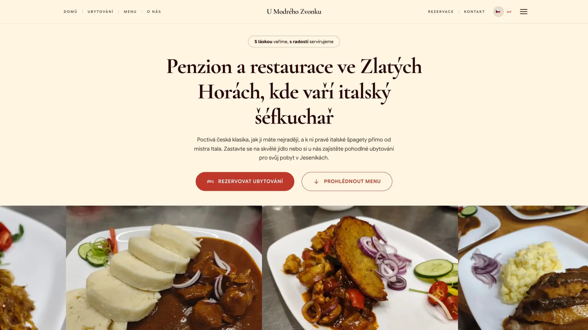 Web umodrehozvonku.cz — penzion a restaurace